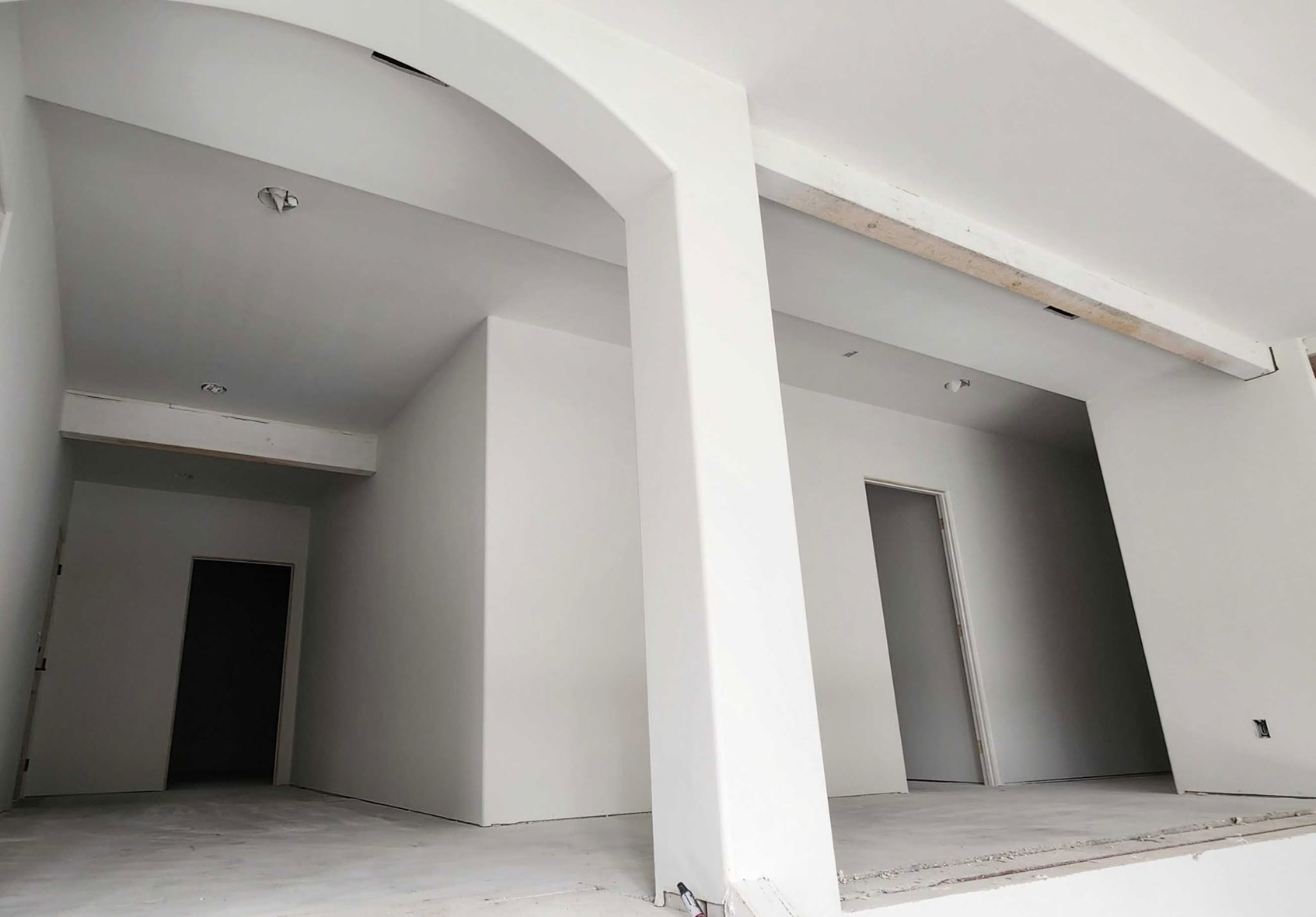 Painted commercial interior workspace