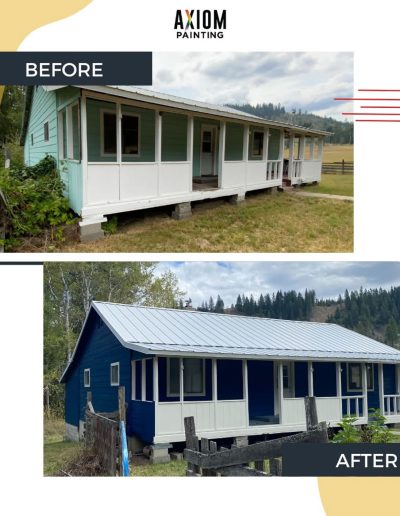 Exterior home repaint with updated siding color