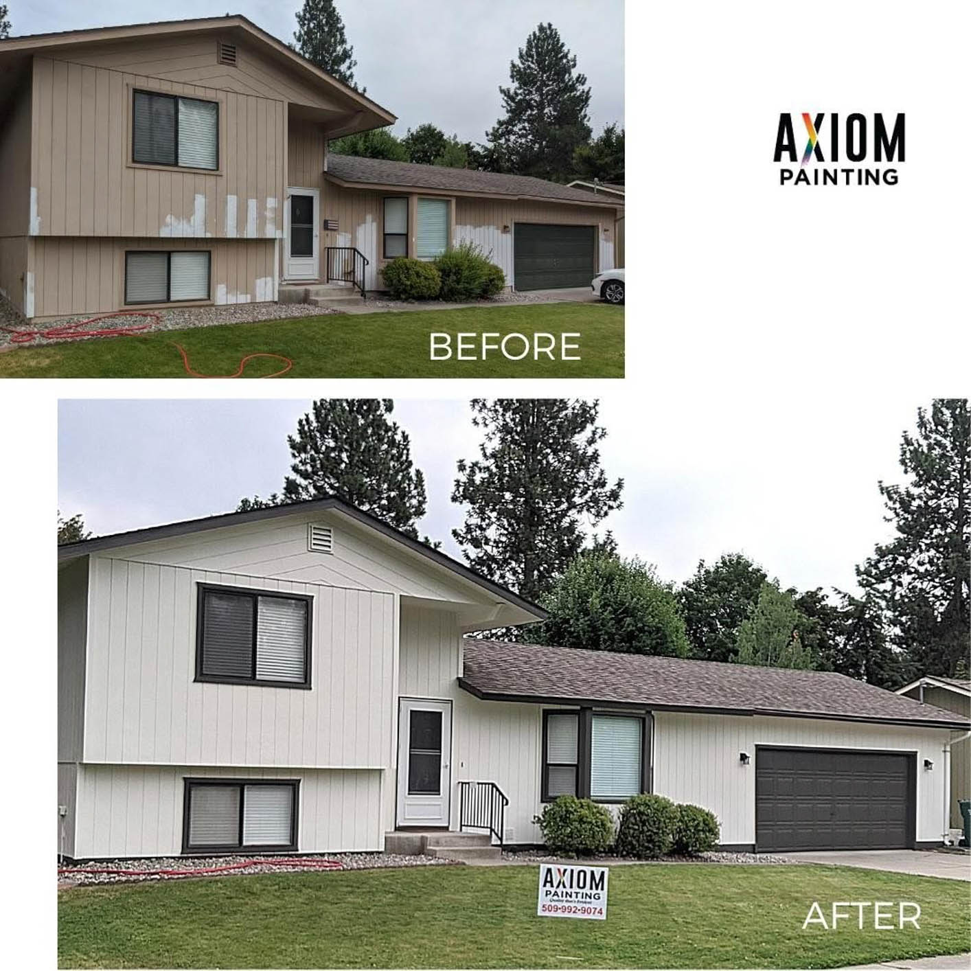 Freshly repainted home exterior