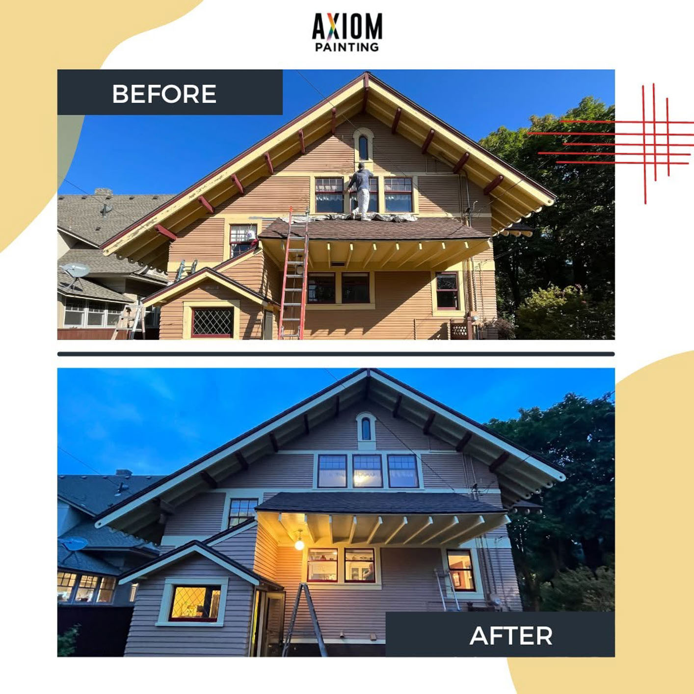 Freshly painted home exterior