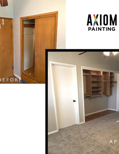 Interior door and trim painting before and after