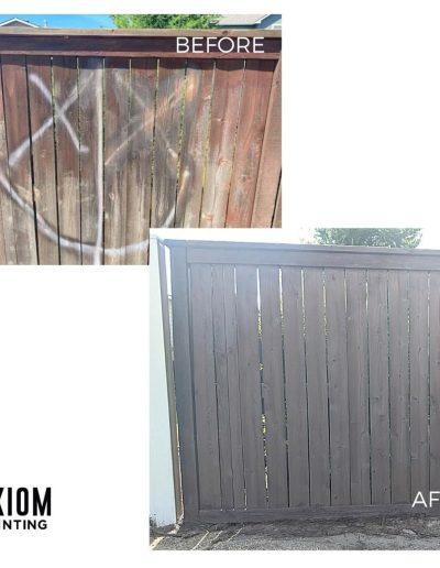 Fence staining before and after project