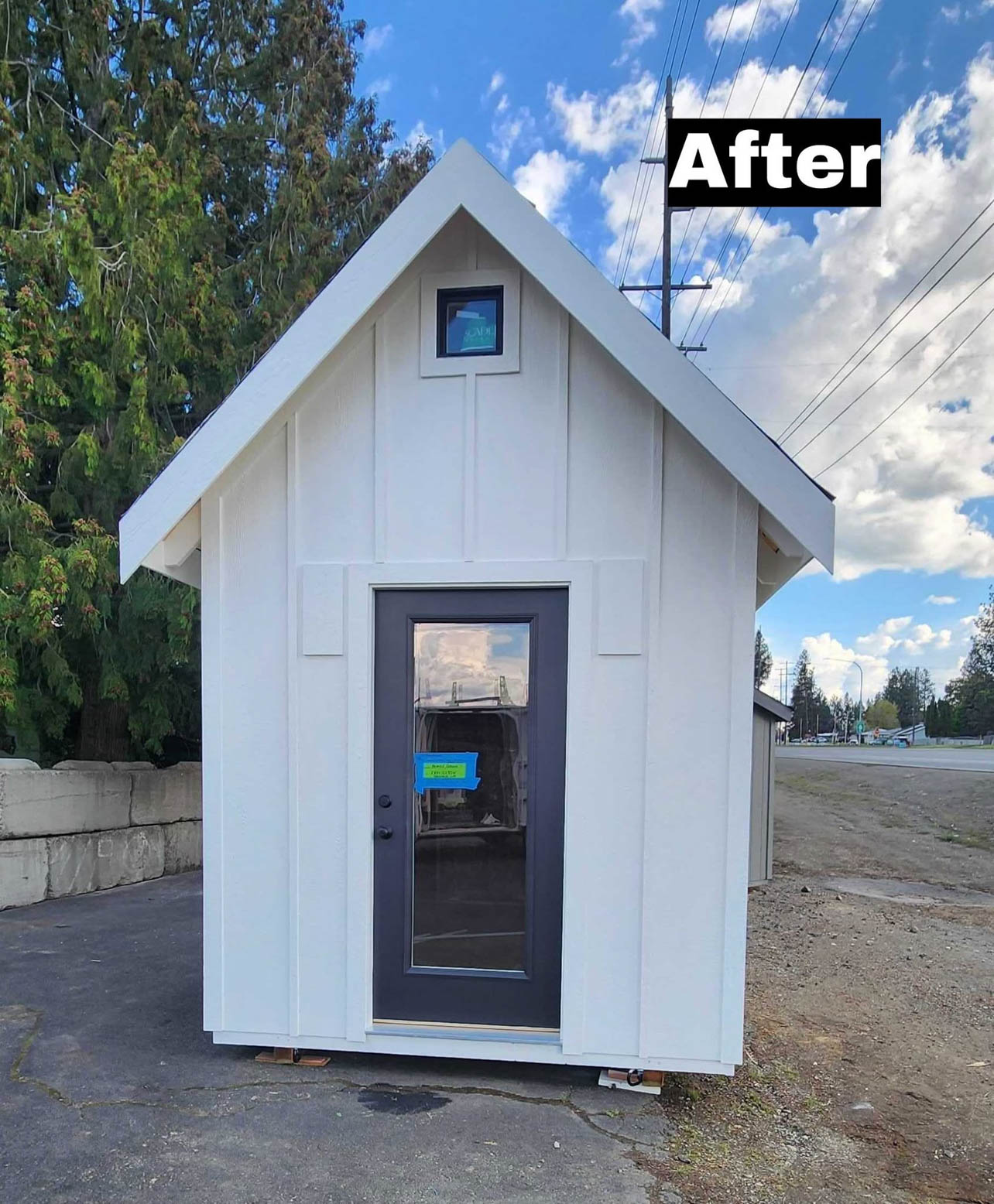 Outbuilding storage shed freshly painted