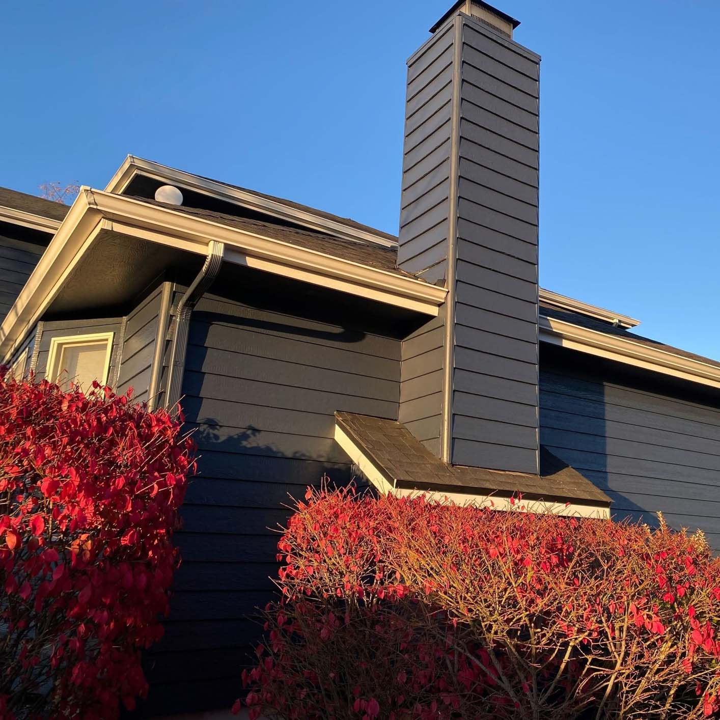 Painted exterior trim fascia and soffits