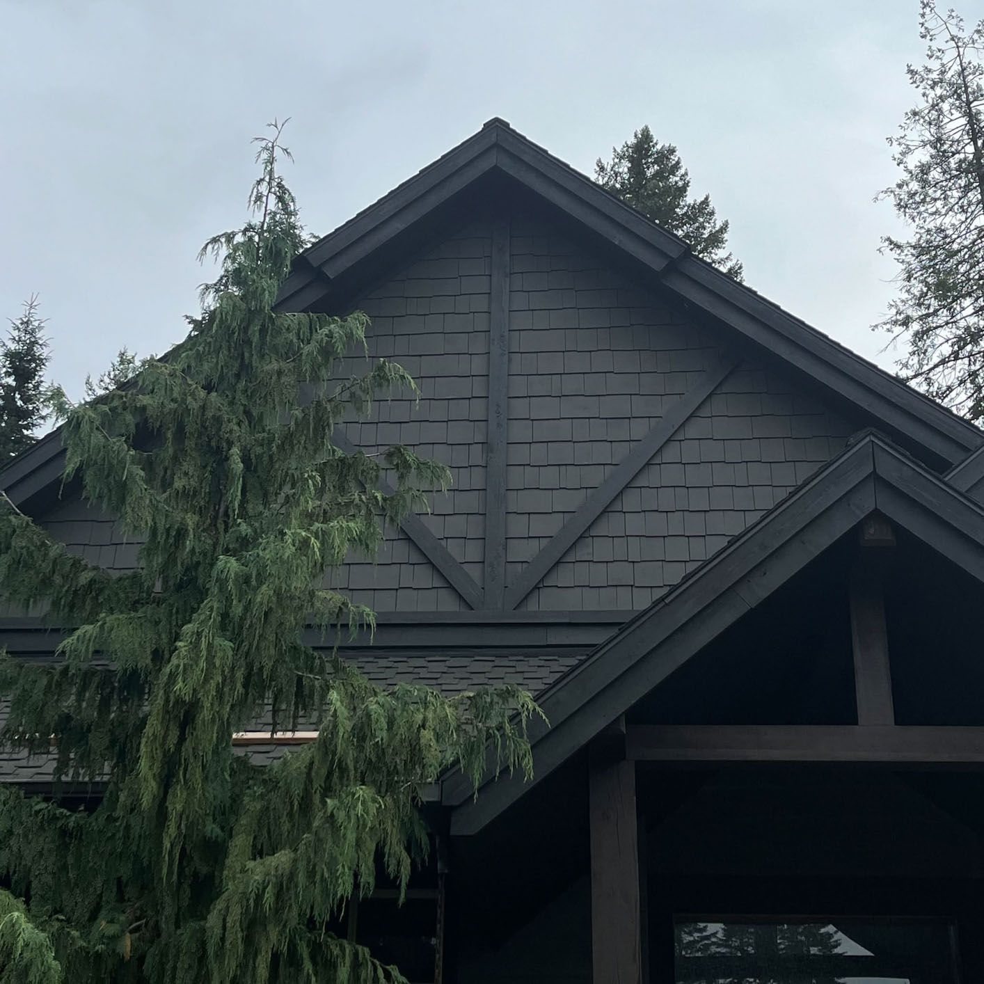 Painted exterior siding on residential home