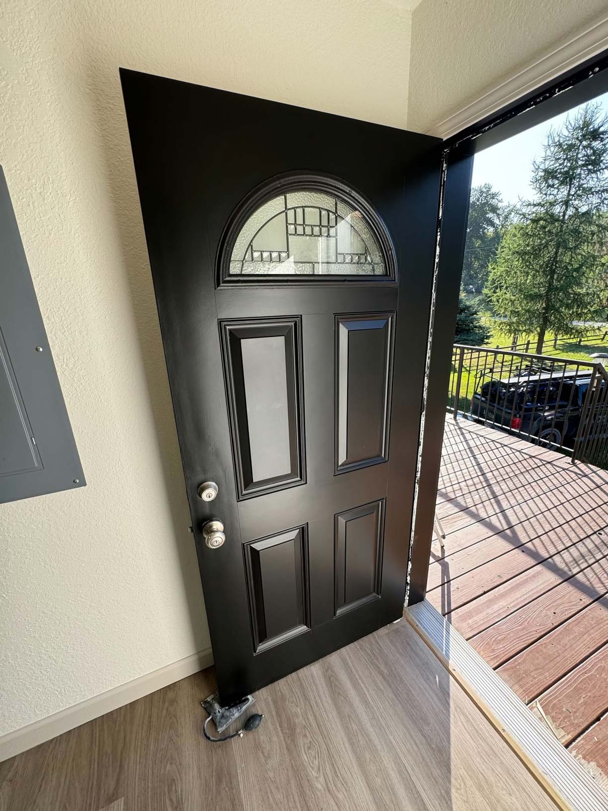 Painted exterior door and garage