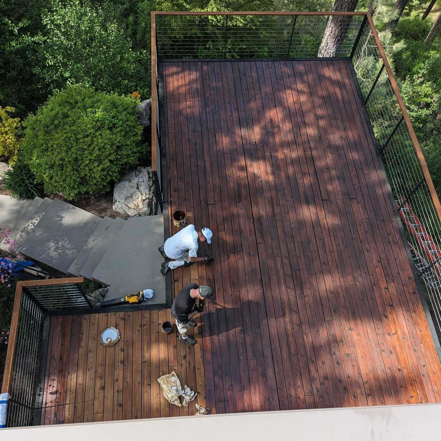 Deck staining and fence painting for residential property