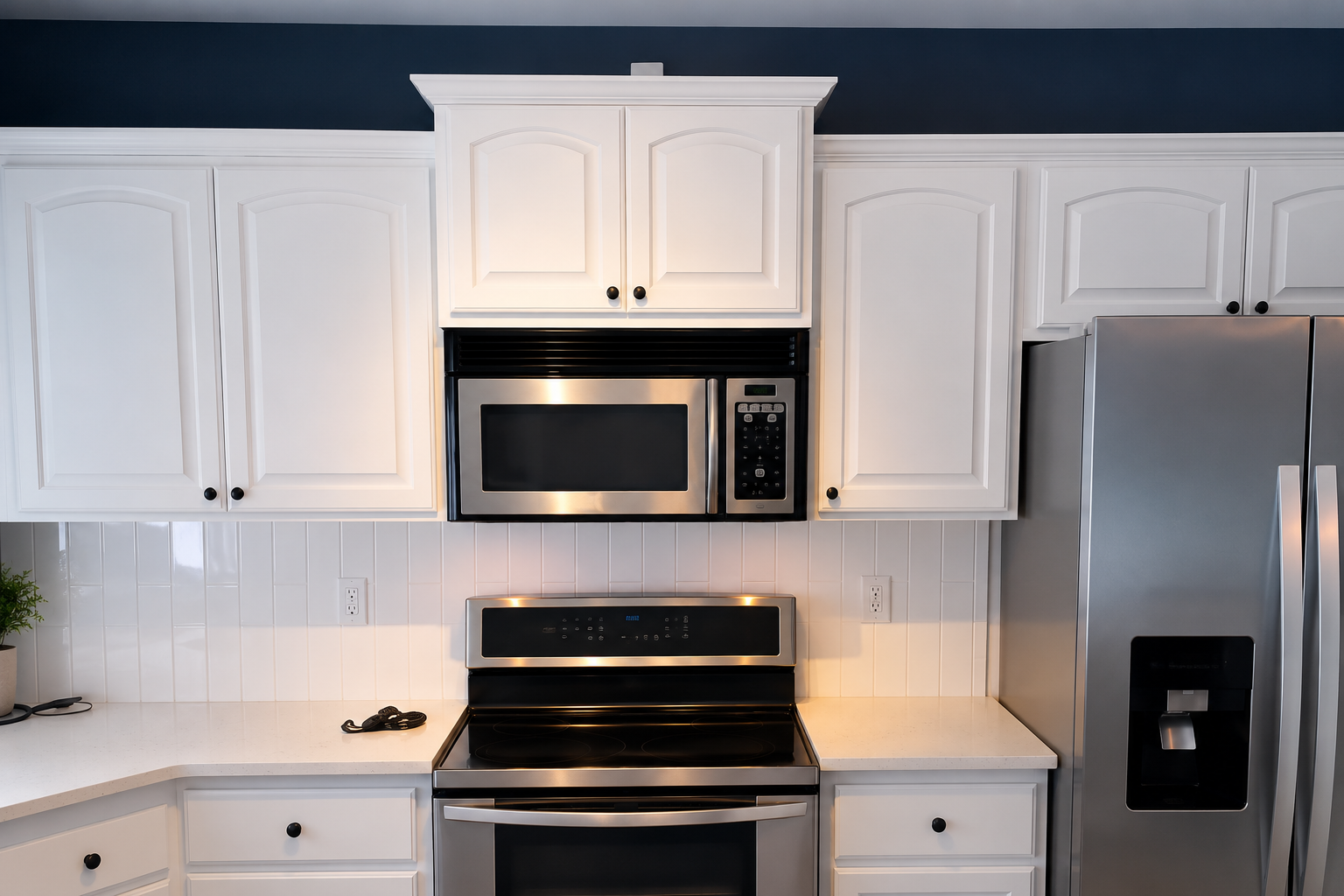 Painted kitchen cabinets in residential home